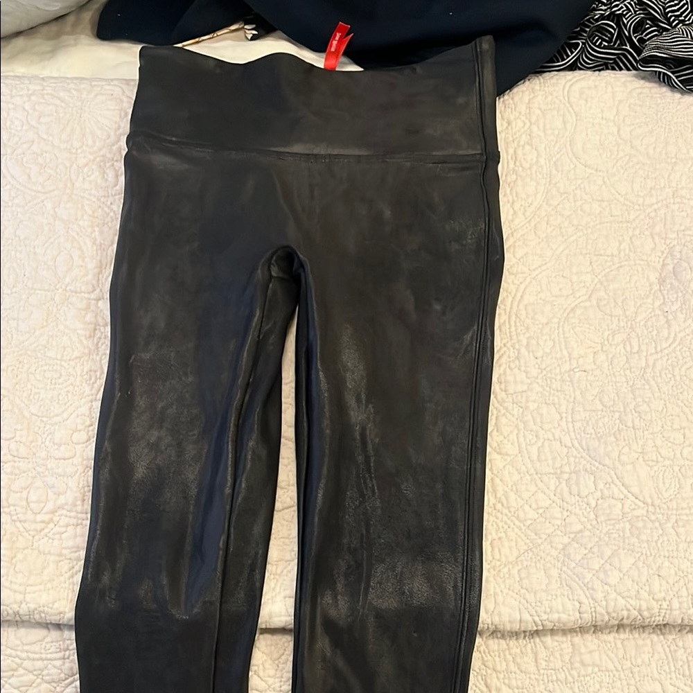 Spanx Black Faux Leather Leggings